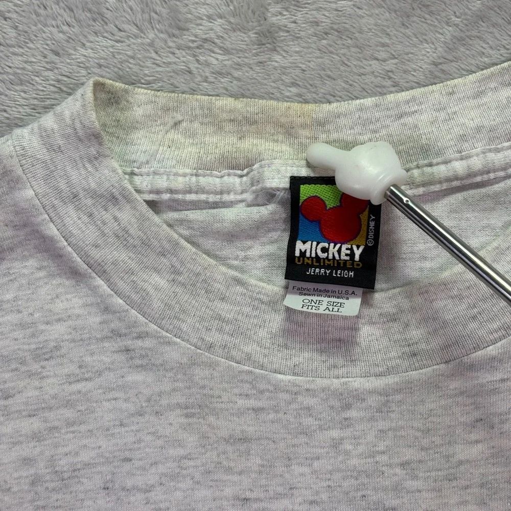 Vintage Mickey Unlimited Unisex T-Shirt OSFA Grey Patriotic Mickey Minnie 90s